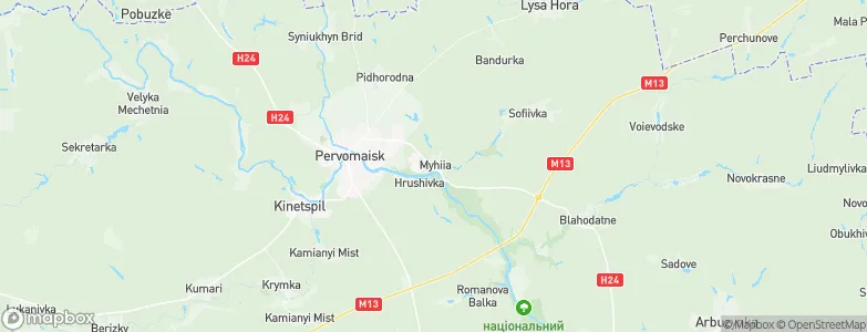 Myhiya, Ukraine Map