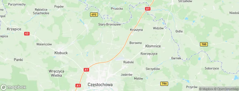 Mykanów, Poland Map