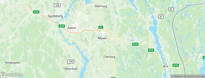Mysen, Norway Map