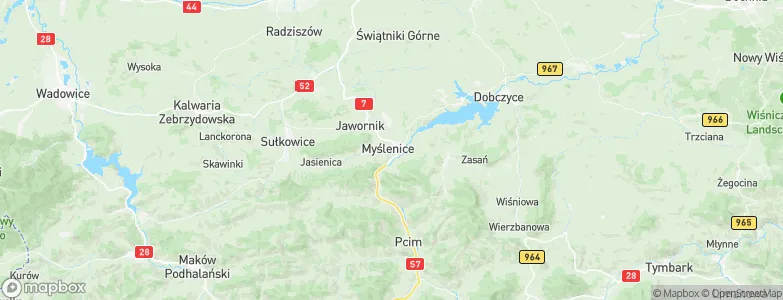 Myślenice, Poland Map