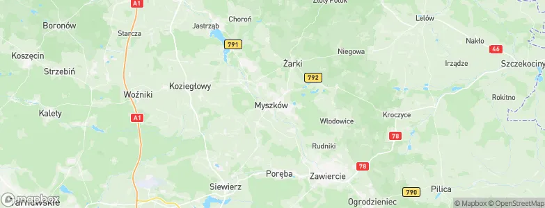 Myszków, Poland Map