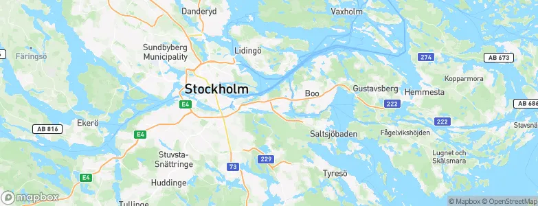 Nacka Municipality, Sweden Map