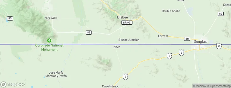 Naco, Mexico Map