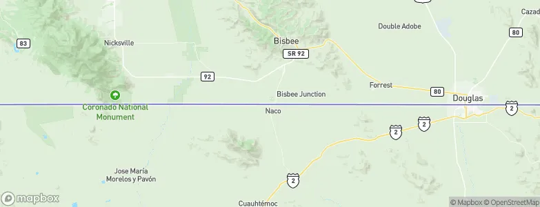 Naco, United States Map