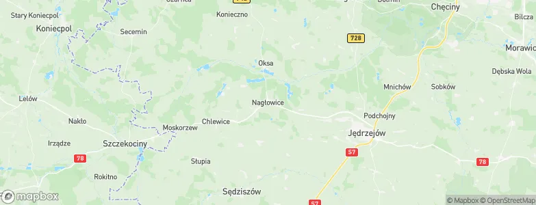Nagłowice, Poland Map