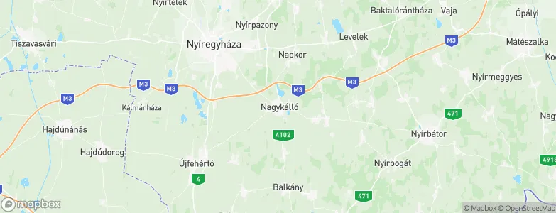 Nagykálló, Hungary Map
