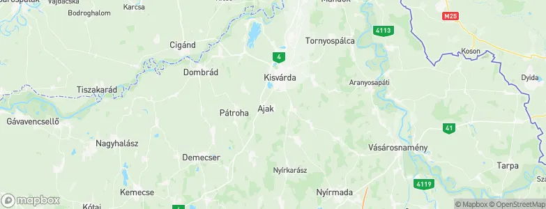 Nagyszőllő, Hungary Map