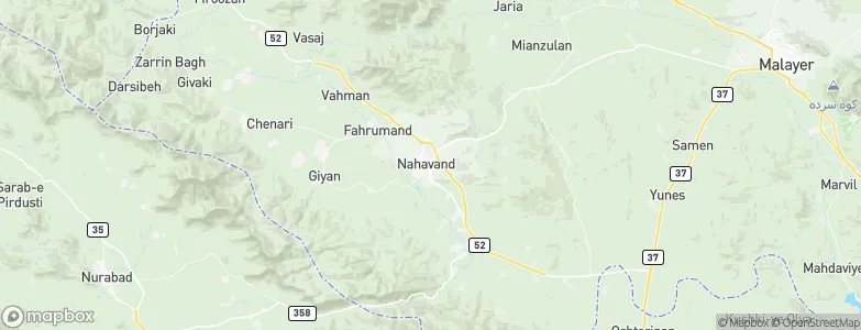 Nahavand, Iran Map