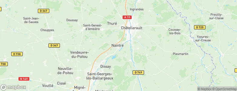 Naintré, France Map