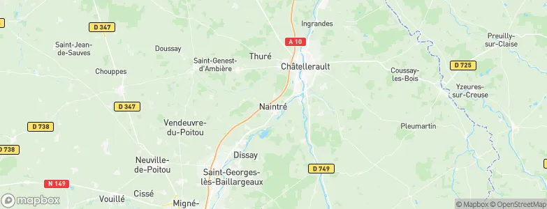 Naintré, France Map
