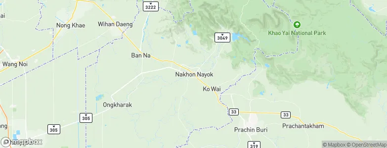 Nakhon Nayok, Thailand Map