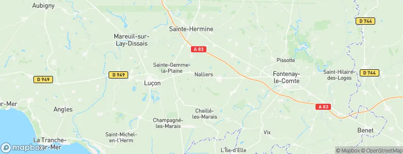 Nalliers, France Map