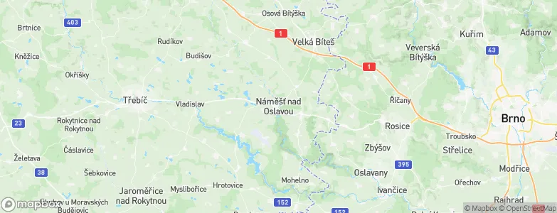 Náměšť nad Oslavou, Czechia Map