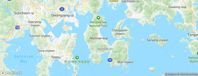Namhae, South Korea Map