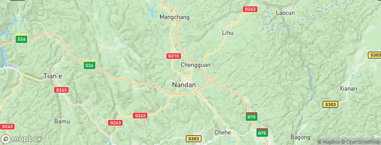 Nandan Chengguanzhen, China Map