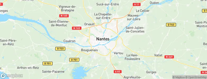Nantes, France Map