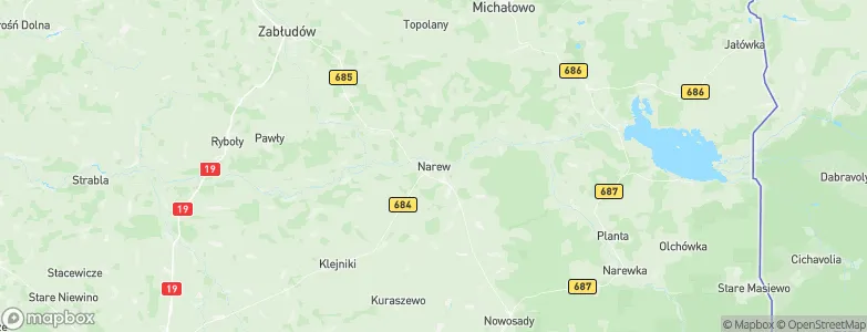 Narew, Poland Map
