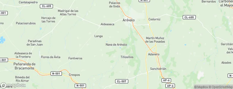 Nava de Arévalo, Spain Map