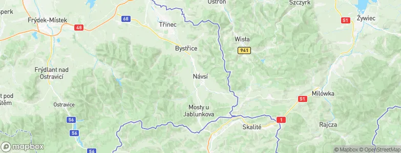 Návsí u Jablunkova, Czechia Map