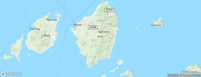 Naxos and Lesser Cyclades, Greece Map