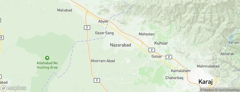 Naz̧arābād, Iran Map