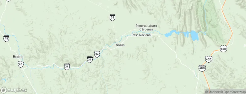 Nazas, Mexico Map