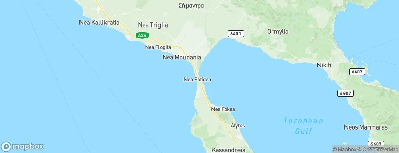 Nea Potidaia, Greece Map