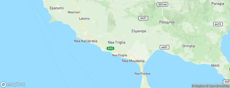 Néa Tríglia, Greece Map