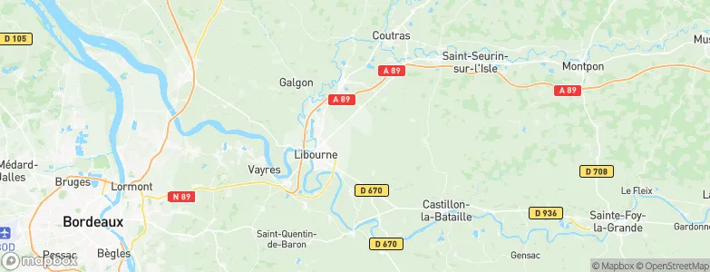 Néac, France Map