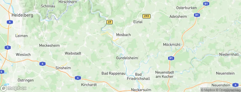 Neckarzimmern, Germany Map