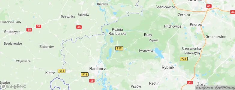 Nędza, Poland Map