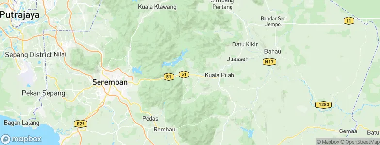 Negeri Sembilan, Malaysia Map