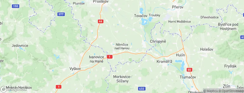 Němčice nad Hanou, Czechia Map