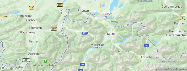 Nesselwängle, Austria Map