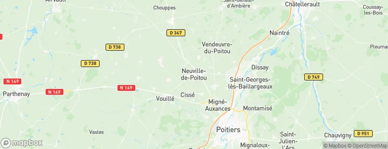 Neuville-de-Poitou, France Map
