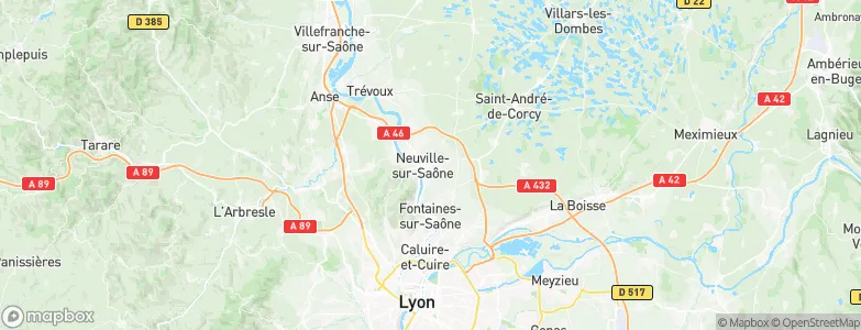 Neuville-sur-Saône, France Map