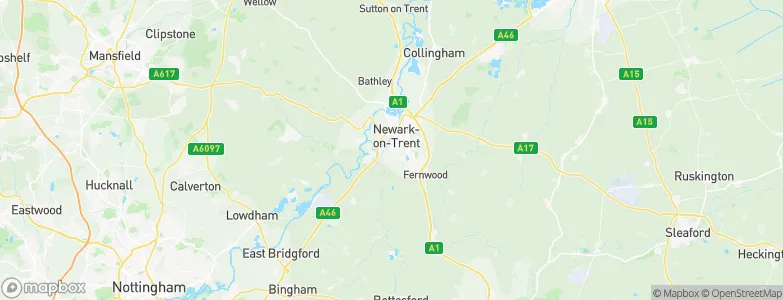 Newark on Trent, United Kingdom Map