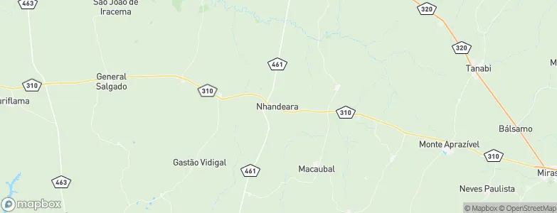 Nhandeara, Brazil Map
