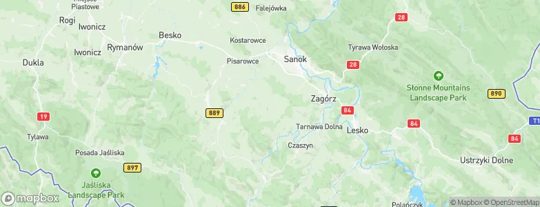 Niebieszczany, Poland Map