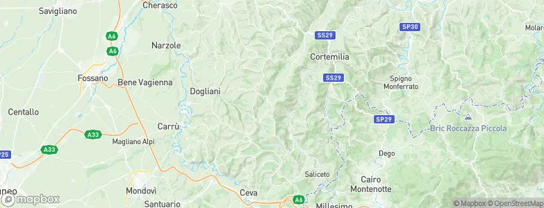 Niella Belbo, Italy Map