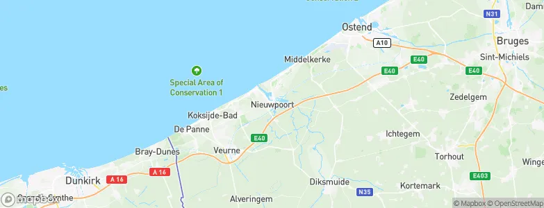 Nieuwpoort, Belgium Map