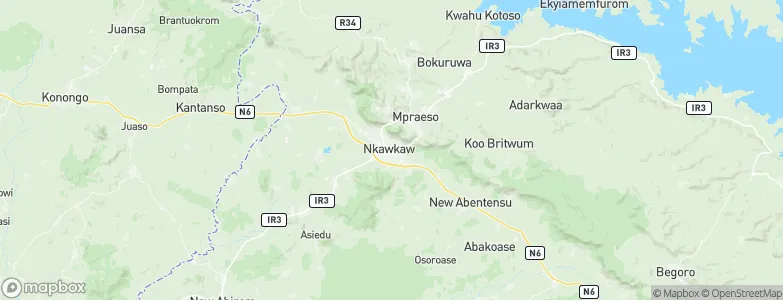 Nkawkaw, Ghana Map