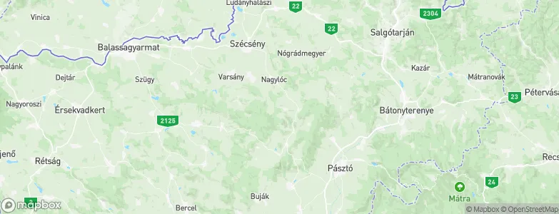 Nógrád megye, Hungary Map
