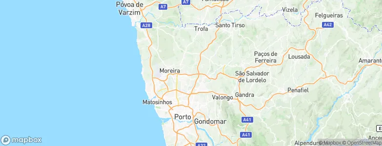 Nogueira, Portugal Map