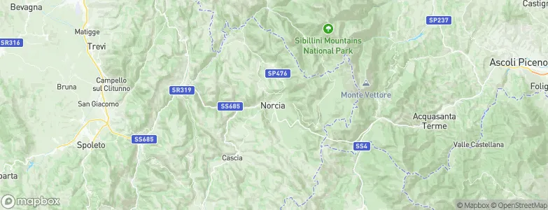 Norcia, Italy Map