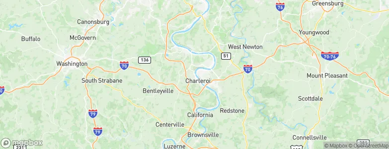 North Charleroi, United States Map