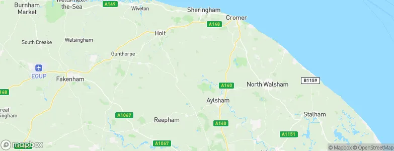 North Norfolk District, United Kingdom Map