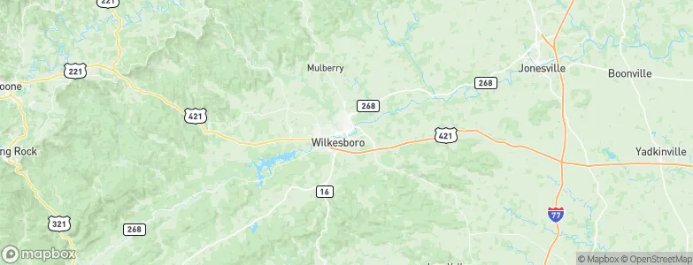 North Wilkesboro, United States Map