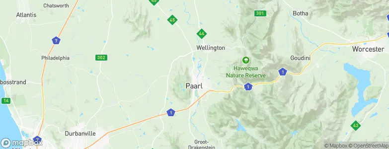 Northern Paarl, South Africa Map