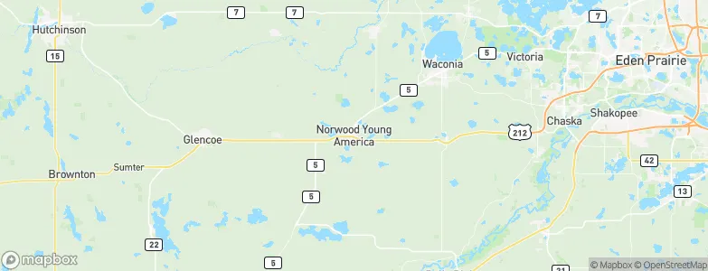 Norwood Young America, United States Map